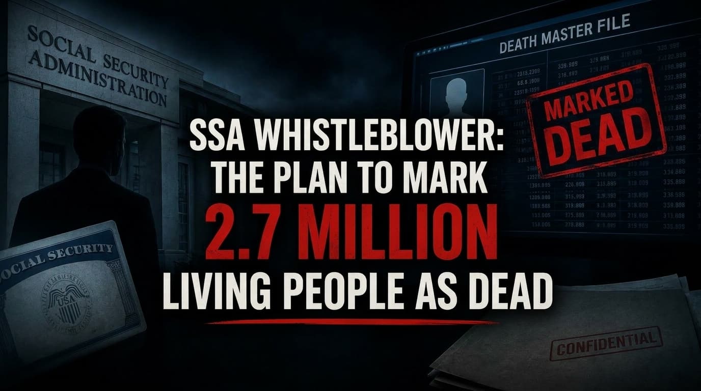 SSA Whistleblower Reveals Alleged Plan to Mark 2.7 Million Living People Dead